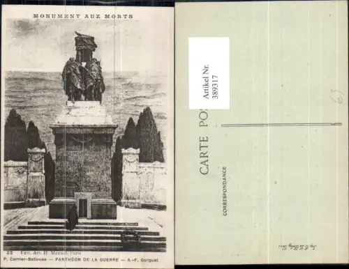 389317,WW1 A. F. Gorguet Pantheon de la Guerre Monument auz Morts Denkmal