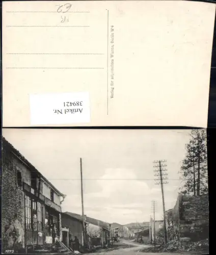 389421,WW1 Soldat Straßenansicht Dorf Frankreich