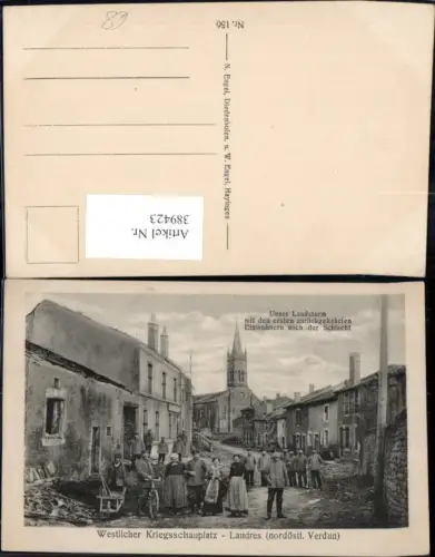 389423,WW1 Westlicher Kriegsschauplatz Landres nordöstl. Verdun Landsturm Soldaten