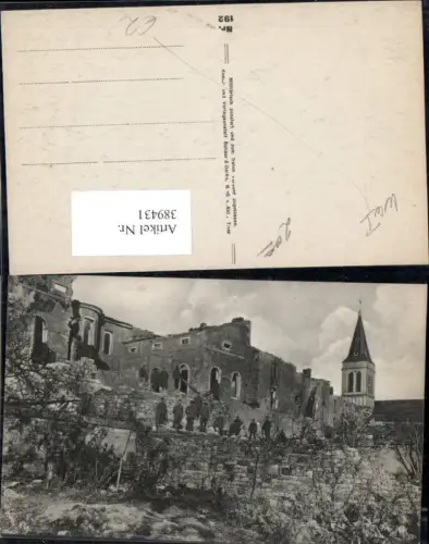 389431,WW1 Soldaten v. Zerstörter Kirche Gebäude Hattonchatel