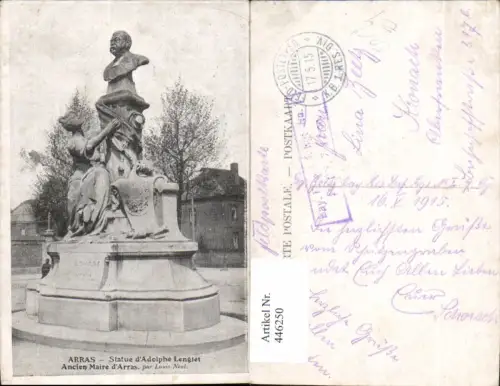 446250,WW1 Arras Statue d Adolphe Lenglet Ancien Maire de Arras FP K. B. 1 Res. Div