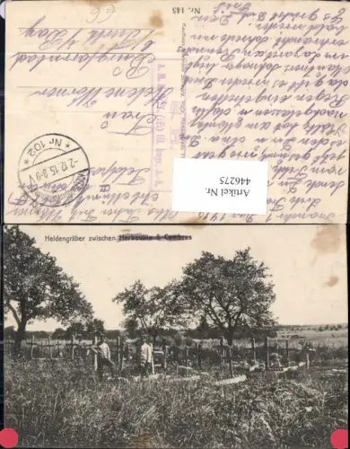 446275,WW1 Heldengräber zw. Herveville u. Combres Soldaten Gräber Tod