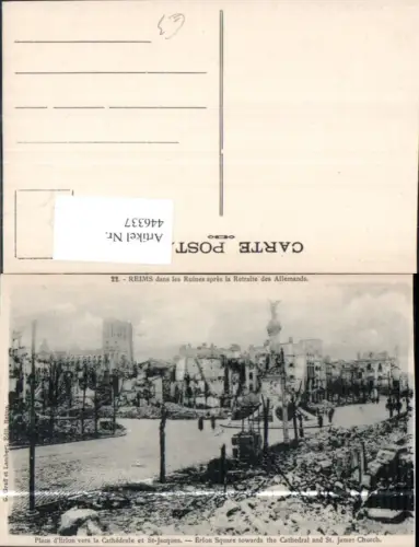 446337,WW1 Reims dans les Ruines Zerstörte Gebäude Kriegsschauplatz