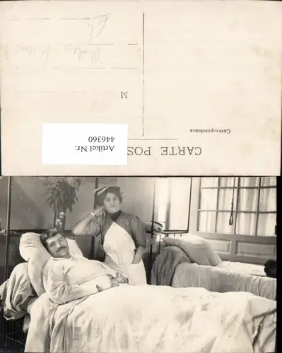 446360,Foto Ak WW1 Rotes Kreuz Schwester Soldat Lazarett Gruppenbild