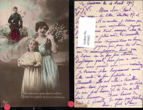 453042,WW1 Soldat Frau Mädchen Ostereier Ostern Spruch Patriotik Propaganda