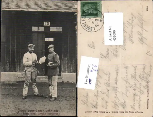 453090,WW1 Soldaten m. Krug Brot Lager Lechfeld