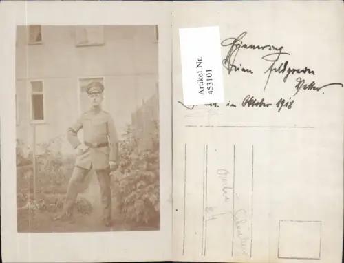453101,Foto Ak WW1 Soldat Uniform Berlin Schöneberg