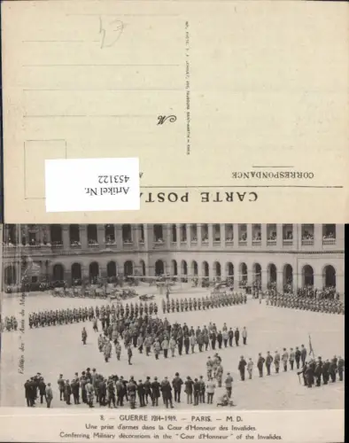 453122,WW1 Paris Conferring Military Decorations in the Cour d Honneur of the Invalides