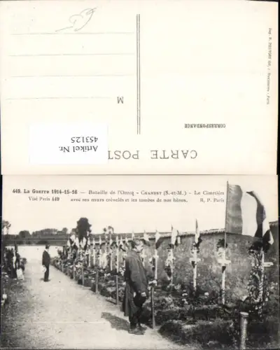 453125,WW1 Bataille de l Ourcq Chambry Le Cimetiere Gräber Friedhof