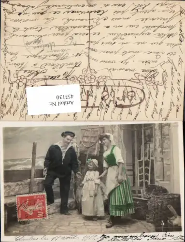 453130,WW1 Kriegsmarine Seemann Matrose m. Frau Kind