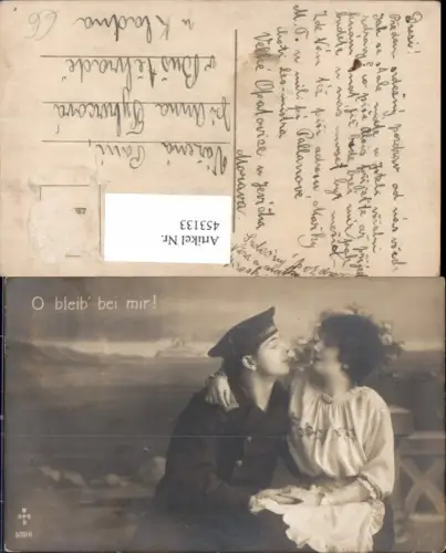 453133,WW1 Kriegsmarine Matrose See Frau Verliebter Blick O bleib bei mir
