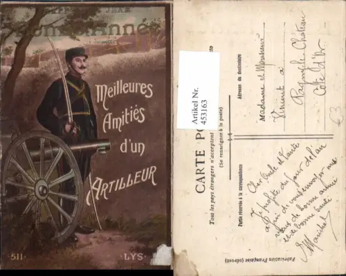 453163,Künstler Ak WW1 Soldat Artillerie Waffen Technik