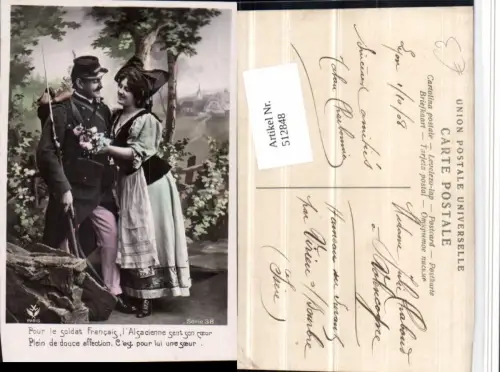 512848,WW1 Soldatenleben Soldat Uniform Waffe Frau Tracht Liebe