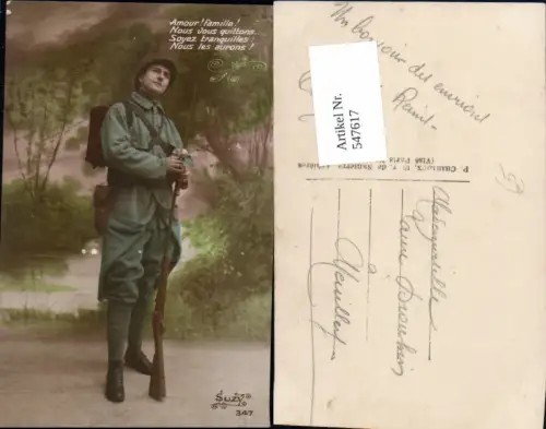 547617,Französische Armee Soldat Uniform Gewehr