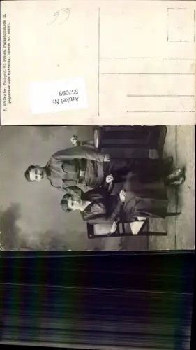 557099,tolle Foto-AK K.K. Soldat Uniform Frau Gürtel Stuhl Sessel Portrait pub F. Wilhelm St. Pölten