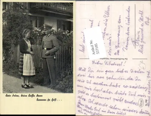 557105,Wehrmacht Soldat Frau Liebe Uniform Gürtel