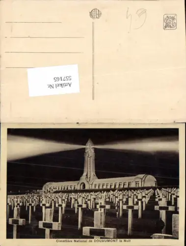 557165,Kriegsgräber Gräber Friedhof Douaumont bei Nacht