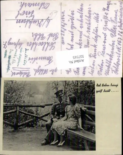 557315,Soldat Wehrmacht Frau Liebe Uniform Feldpost