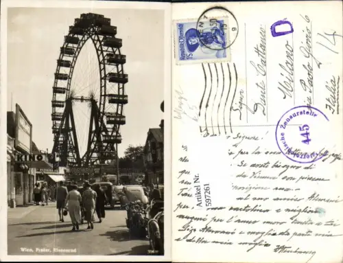 597261,Wien Leopoldstadt Prater Riesenrad beflaggt