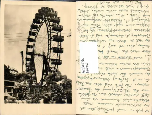 597262,Wien Leopoldstadt Prater Riesenrad beflaggt