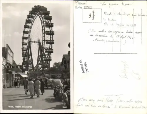 597264,Wien Leopoldstadt Prater Riesenrad beflaggt