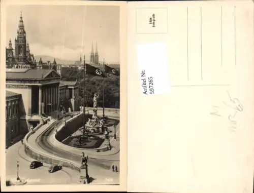 597265,Wien Innere Stadt Parlament beflaggt