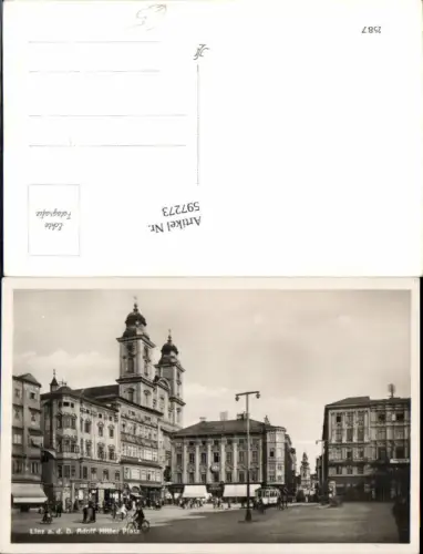 597273,Linz an der Donau Straßenbahn Adolf Hitler Platz