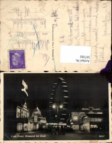 597282,Wien Leopoldstadt Prater beflaggt Riesenrad