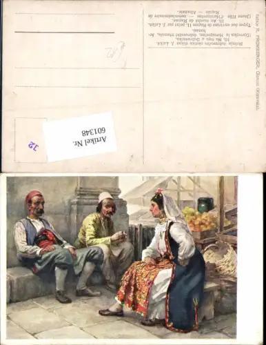 601348,Künstler AK J. Lalich Bosnien Hercegovina Raguse Dubrovnik Trachten Typen Types