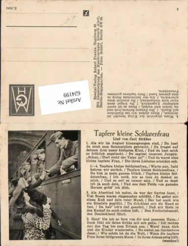 624199,WK 2 Liedkarte Tapfere kleine Soldatenfrau Zug Soldat