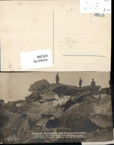 635396,WK 1 Kriegsschauplatz Pulvermagazin Forts Loucin Mörser Soldaten pub Gustav Liersch