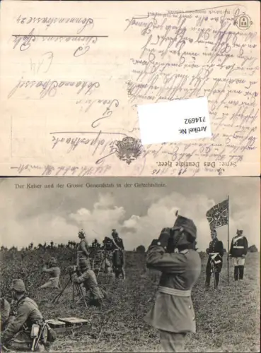 Kaiser u.d. Grosse Generalstab in der Gefechtslinie Soldaten Kaiser Wilhelm Heer Deutsche Feldpost Pirmasens
