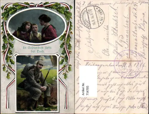 714705 Liebe Soldat Pickelhaube Patriotik Feldpost 198 Pirmasens
