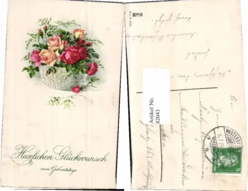 82043,Blumen Rosen Geburtstag M.S.i.B.