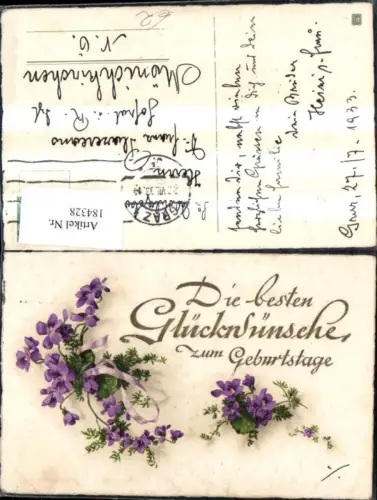 184328,Geburtstag Präge Ak Blumen Goldschrift