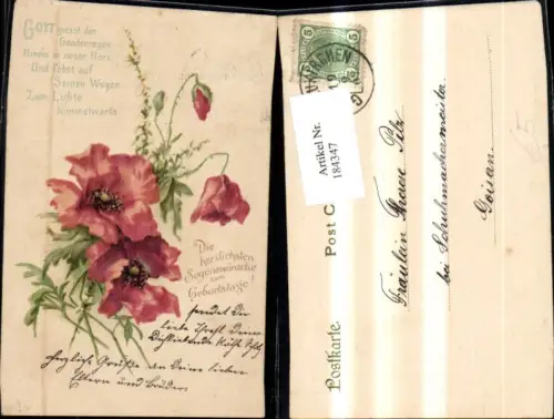 184347,Geburtstag Blumen Mohn Spruch