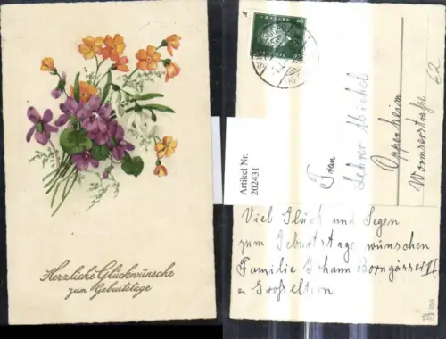 202431,Geburtstag Blumen Veilchen Schneeglöckchen