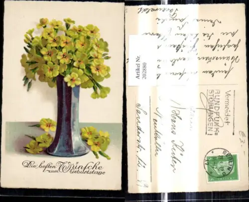 202880,Geburtstag Blumen Vase Schlüsselblume Blumenvase