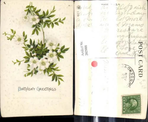 202988,Präge Ak Geburtstag Blumen Birthday Greetings