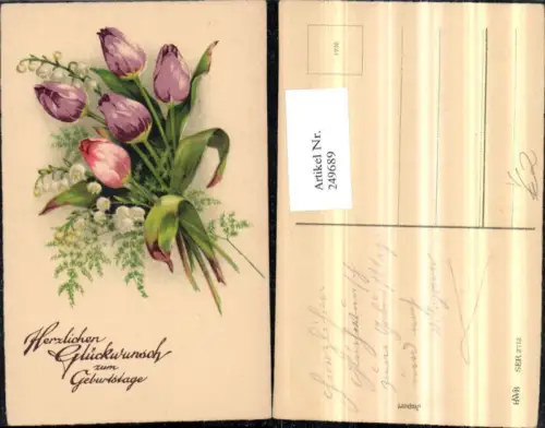 249689,Geburtstag Blumenstrauß Tulpen Märzenbecher pub HWB 2712
