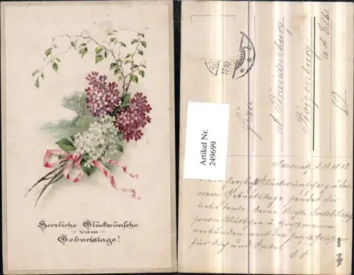 249699,Geburtstag Landschaft Blumen Flieder Schleife