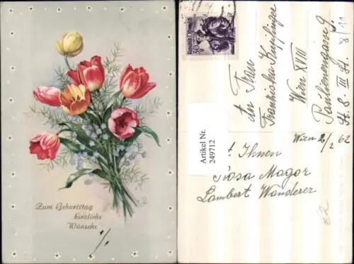 249712,Geburtstag Blumenstrauß Tulpen Vergissmeinnicht