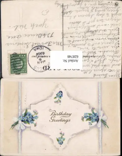 628748,Geburtstag Strauß Vergissmeinnicht Blumen Schleife Birthday Greetings