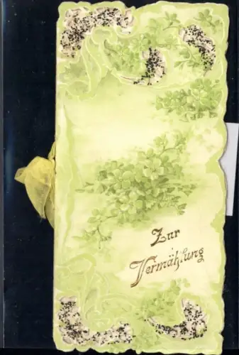 203357,Präge Klappkarte Zur Vermählung Hochzeit Ornament Blumen