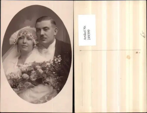 249399,Foto AK Hochzeit Hochzeitsfoto Braut Bräutigam Schleier Blumen pub S. Weitzmann