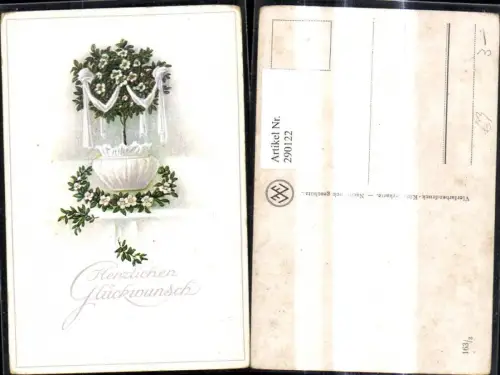 290122,Hochzeit Glückwunsch Blumentopf Schleife Blumen