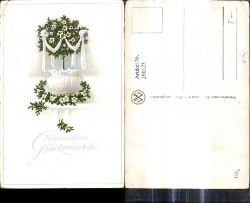 290123,Hochzeit Glückwunsch Blumentopf Schleife Blumen