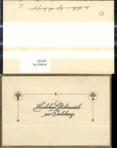 290587,Präge Ak Herzlichen Glückwunsch zur Verlobung Hochzeit Goldverzierung Rosen Rosenstamm