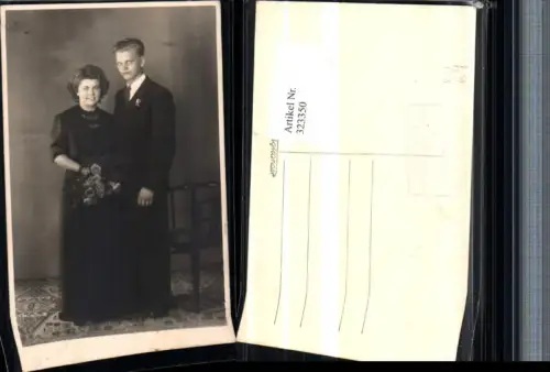 323350,Foto AK Hochzeit Hochzeitsfoto Brautpaar Brautstrauß pub J. Kral Wien