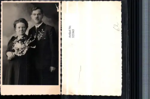 323365,Foto AK Hochzeit Hochzeitsfoto Brautpaar Brautstrauß